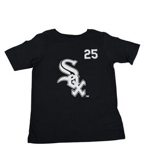 Boys Chicago White Sox Andrew Vaughn Baseball Jersey TShirt Size XS 4/5 MLB NEW